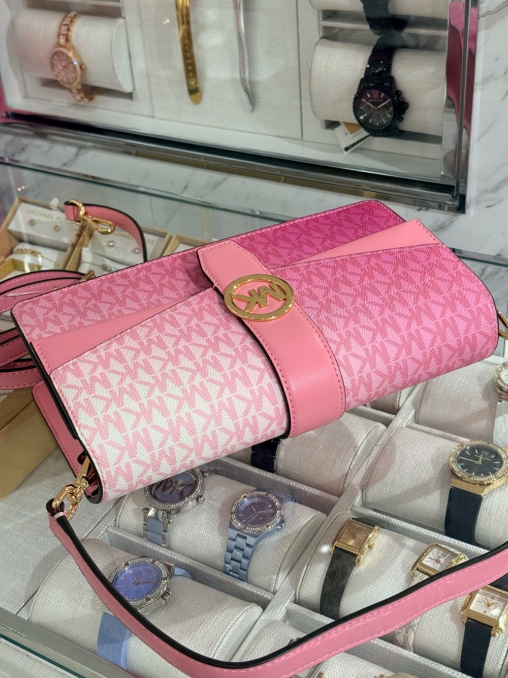 MICHAEL KORS Greenwich Medium Signature Logo Convertible Shoulder - Picture 6 of 8